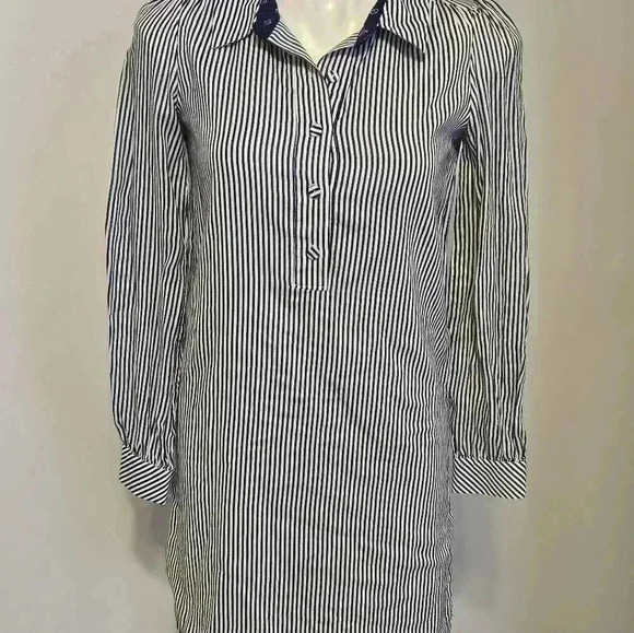 Lilly Pulitzer Nautical Striped Popover Long Sleeve Shirt Dress - Picture 3 of 11